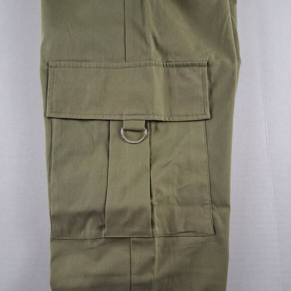 PrettyLittleThing Shape Buckle Cargo Wide Leg Pant Women's Size 4 Khaki Green - Picture 4 of 9